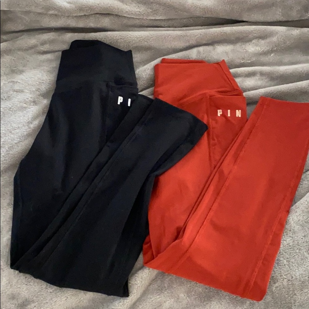 Victoria’s Secret leggings black and orange pair
